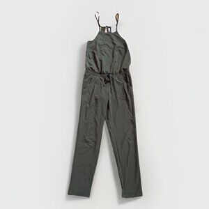 Lole Sleeveless One Piece Jumpsuit Military Olive Green Tech Pocket Wom Sz XS